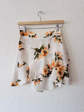 Flynn Skye White Flounce Mini Skirt